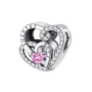 S925 Forever Love Double Heart Charm Pandora Style